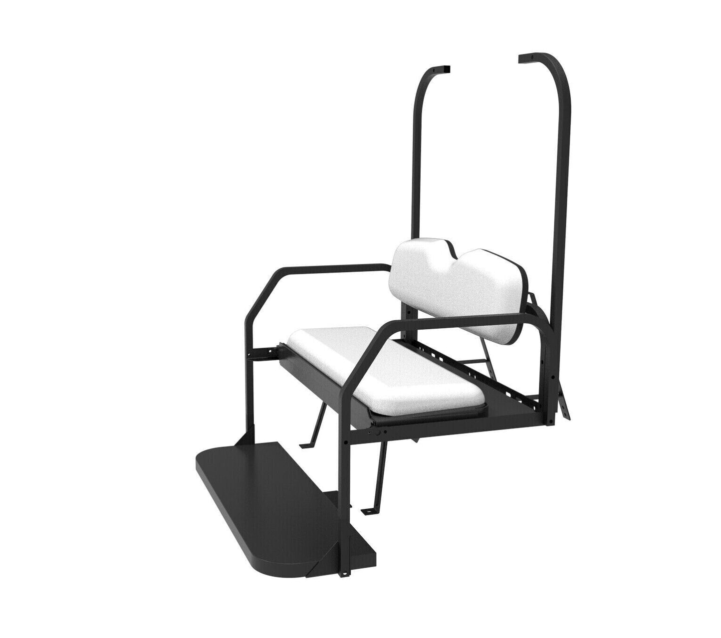 Club Car DS Old Black Rear Flip Seat with Roof Supports (1982-2000.5)